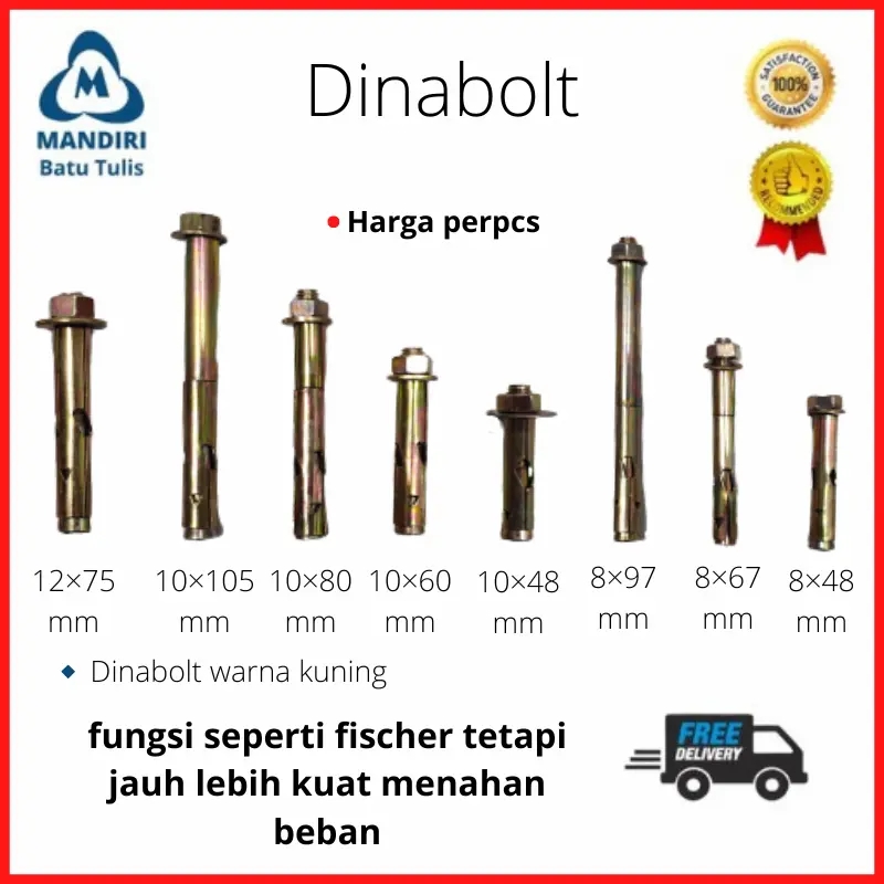 TERMURAH Dynabolt Dinabol Dynabol Anchor Bolt Besi 8mm 10mm