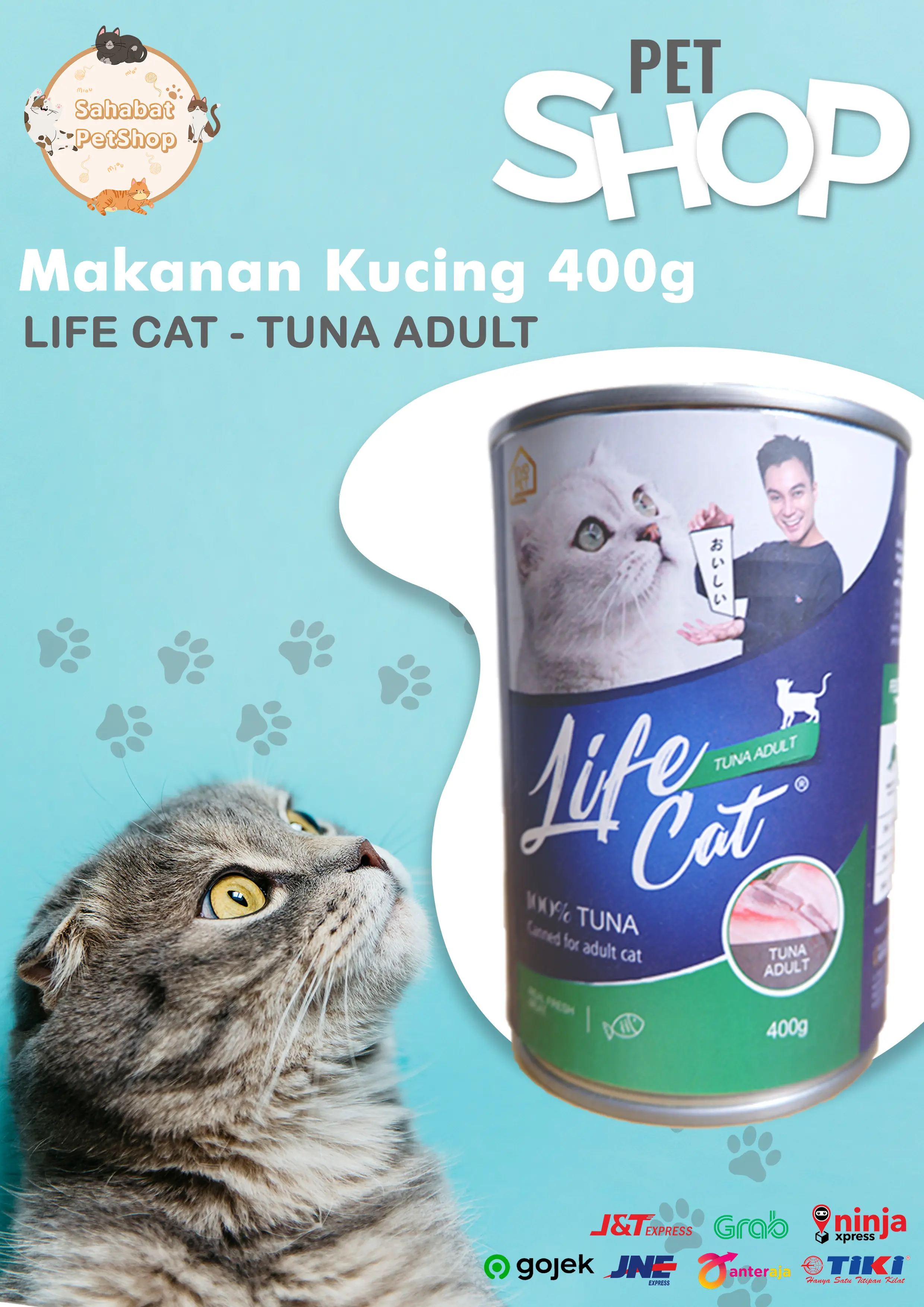life cat kaleng 400gr adult