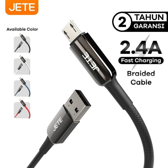 Gambar JETE CX9 Kabel Data Micro Fast Charging 12 Watt - Garansi Resmi 2 Th - Hitam dari Doran Gadget Official Kota Administrasi Jakarta Pusat Tokopedia