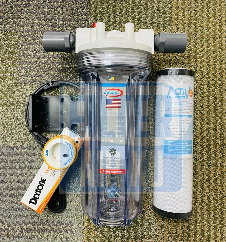 Paket Filter Air 10" 1 Tahap Housing + CTO / GAC Untuk Menyaring Bau 0