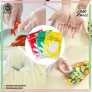Sarung Tangan Plastik ( 1pack isi 100pc ) DISPOSABLE PLASTIC GLOVES JM