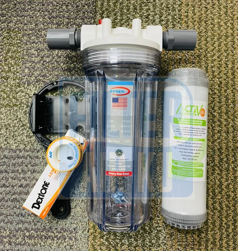 Paket Filter Air 10" 1 Tahap Housing + CTO / GAC Untuk Menyaring Bau 1