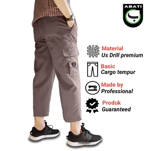 Celana panjang cargo pria / Celana bahan tebal / Celana panjang muslim Sirwal Dewasa