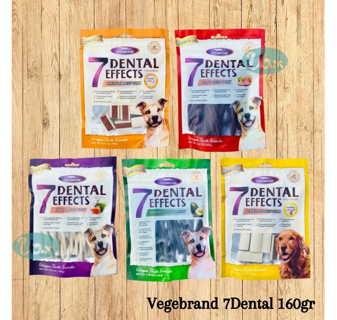 Vegebrand Snack 7Dental Effect 160gr - Cemilan Treats Anjing