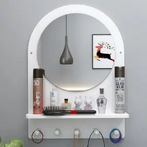 Cermin Wastafel Kaca Rak Kamar Mandi motif Bulat Rias Gantung Dinding