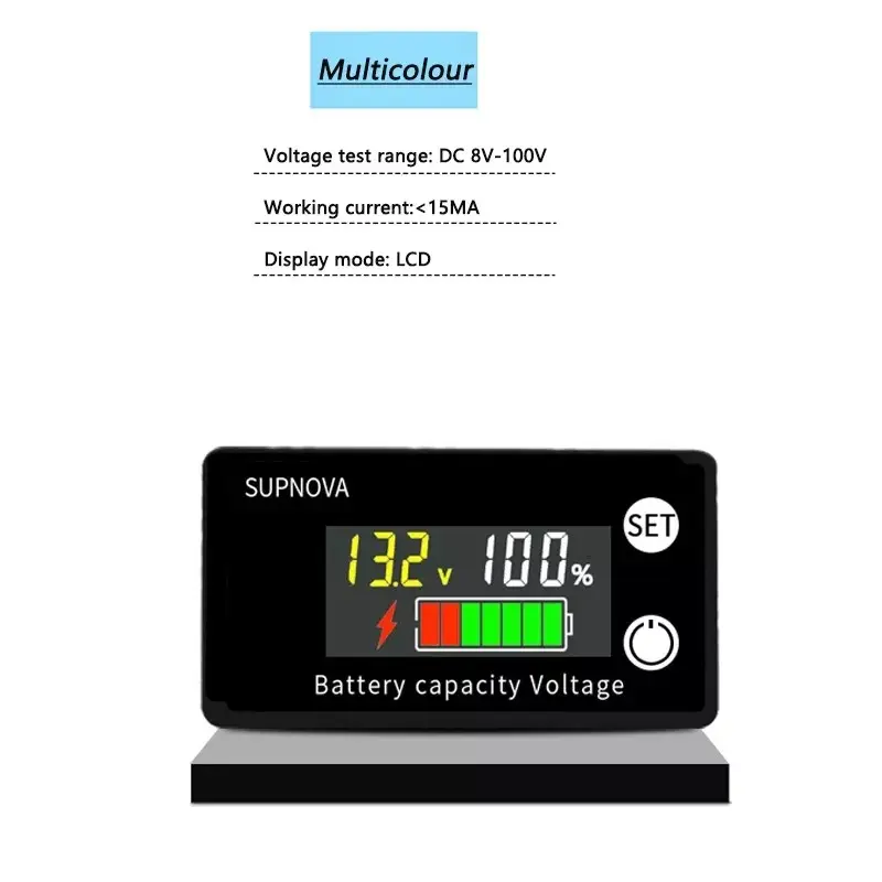 SUPNOVA Battery Capacity Indicator DC 8V-100V dan Temperature 1