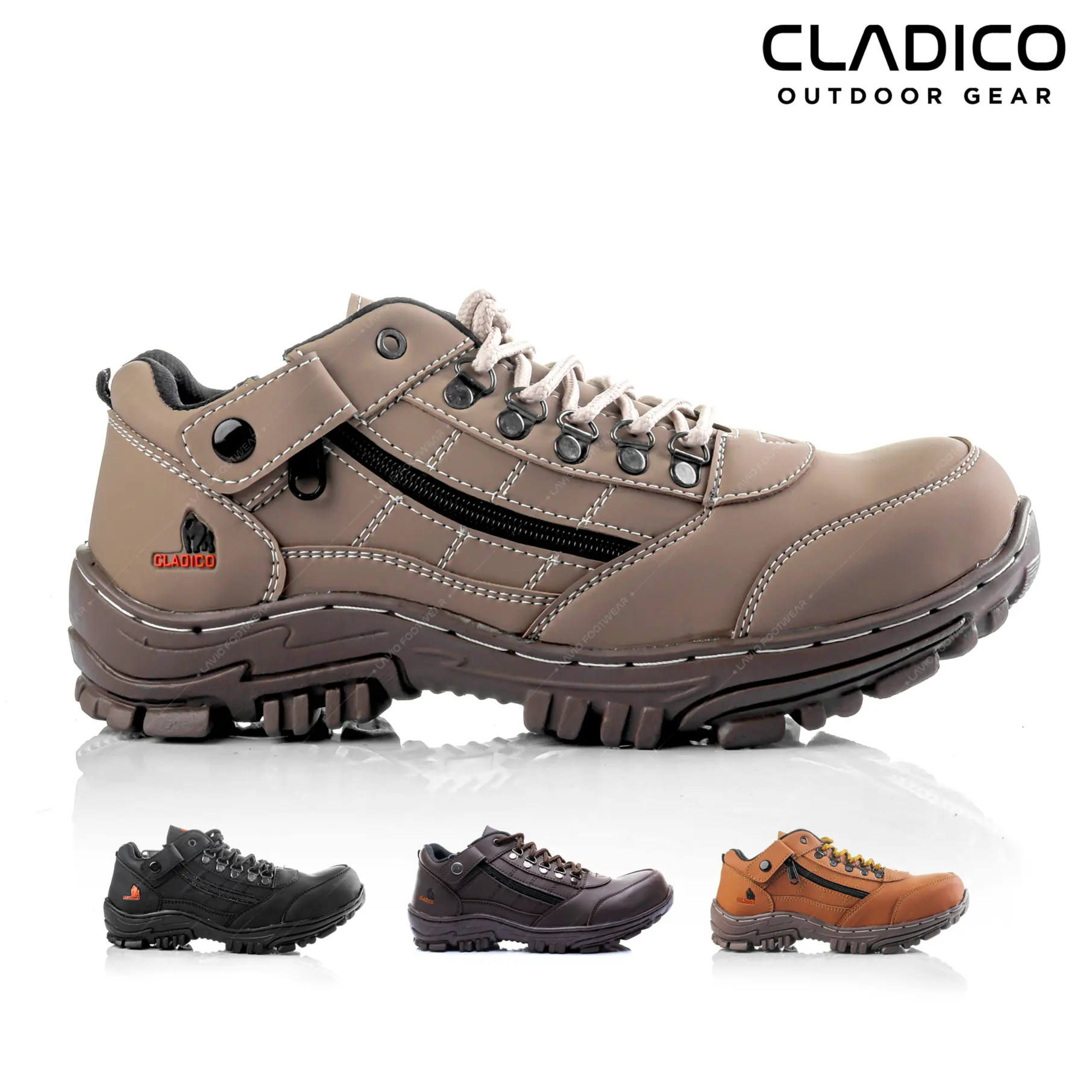 Sepatu Safety Keren Outdoor Proyek Kerja Cladico Lion Low - Hitam, 39