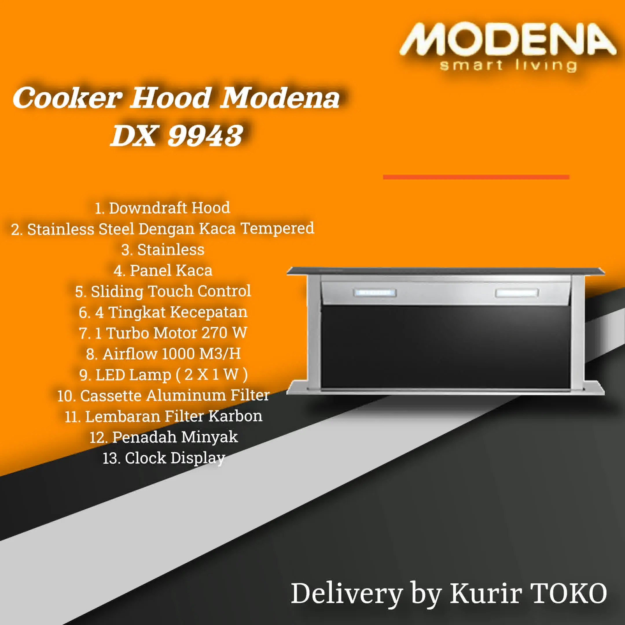 Cooker Hood Modena DX9943 Exhaust Modena DX 9943 Build in Hood DX9943