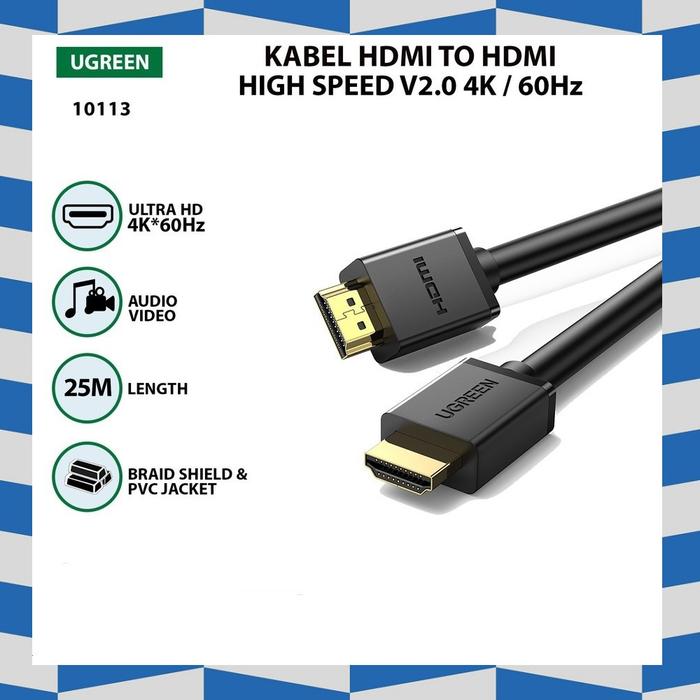 Jual Kabel HDMI To HDMI 25 Meter Ultra HD 4K HDR UGREEN High Speed ...