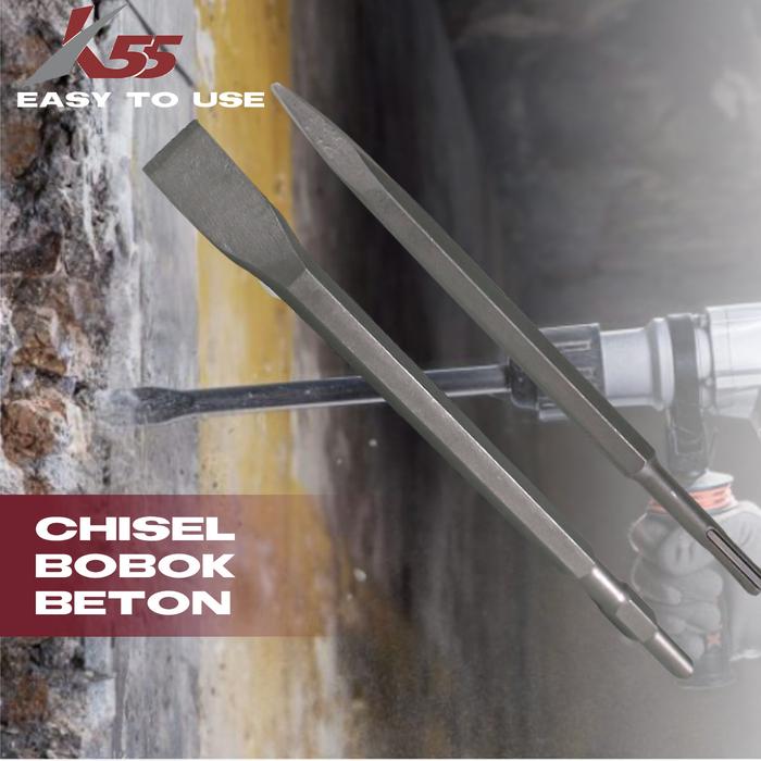 Gambar K55 Mata Bor Bobok Beton Chisel SDS plus adapter type pointed 14x250mm dari MST TOOLS Kota Administrasi Jakarta Barat Tokopedia