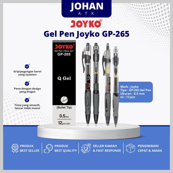 Gambar Pulpen / Gel Pen / Pena Joyko GP-265 / Q Gel / 0.5 mm / Pcs dari Johan ATK Kota Administrasi Jakarta Barat Tokopedia