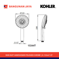 Gambar KOHLER Rain Duet Handshower | K-15344T-CP dari Bangunan Jaya Online Kota Administrasi Jakarta Utara 2 Tokopedia