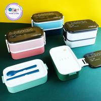 Gambar Kotak Bekal Or-0594 2 Layers Plastic Lunchbox 1800Ml Anti Tumpah - Biru dari Ollahomeliving Kota Bogor 1 Tokopedia