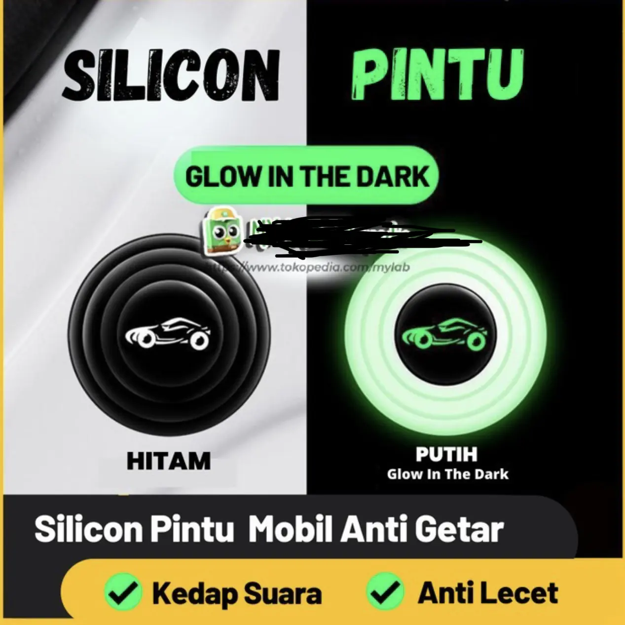 DOOR SHOCK ABSORBER Bantalan Silikon Penyangga Pelindung Pintu Mobil