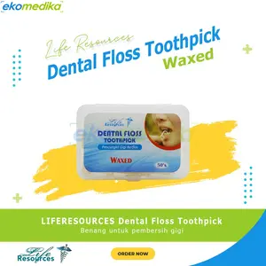Tusuk gigi / Pencungkil Gigi Berflos Isi 50 - Dental Floss Benang Gigi Toothpick Mint / Waxed
