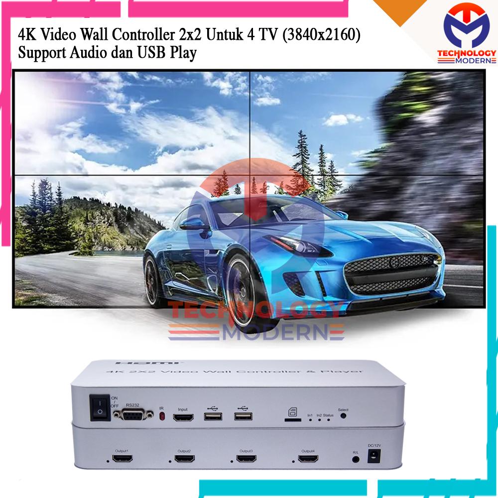 4K Videowall Controller 2x2 U/ 4 TV (Big Screen) With Audio & USB Play