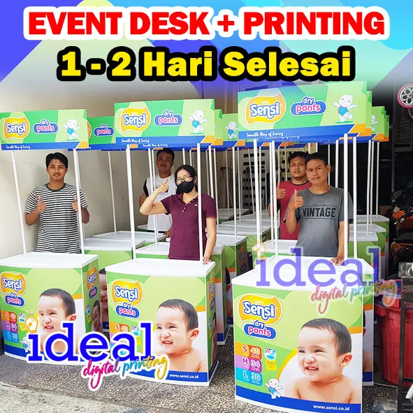Event desk meja jualan meja promosi meja lipat pvc import inc PRINTING