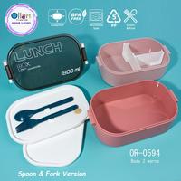 Gambar Kotak Bekal Or-0594 2 Layers Plastic Lunchbox 1800Ml Anti Tumpah - Biru dari Ollahomeliving Kota Bogor 3 Tokopedia