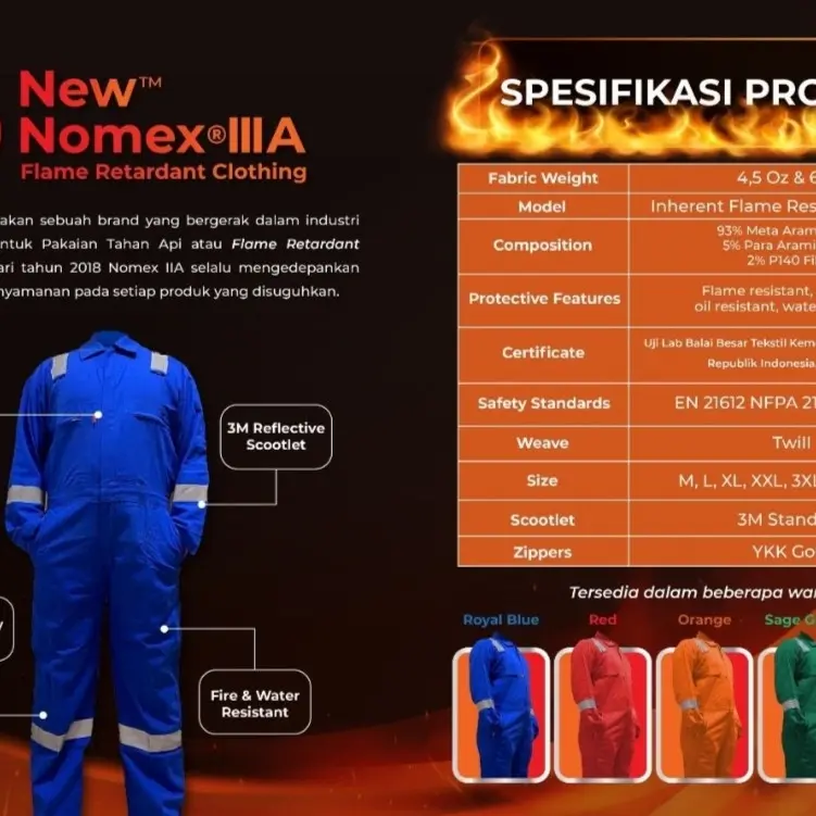 BAJU ANTI API NOMEX IIIA / COVERALL NOMEX 3A ORIGINAL PROMO 1