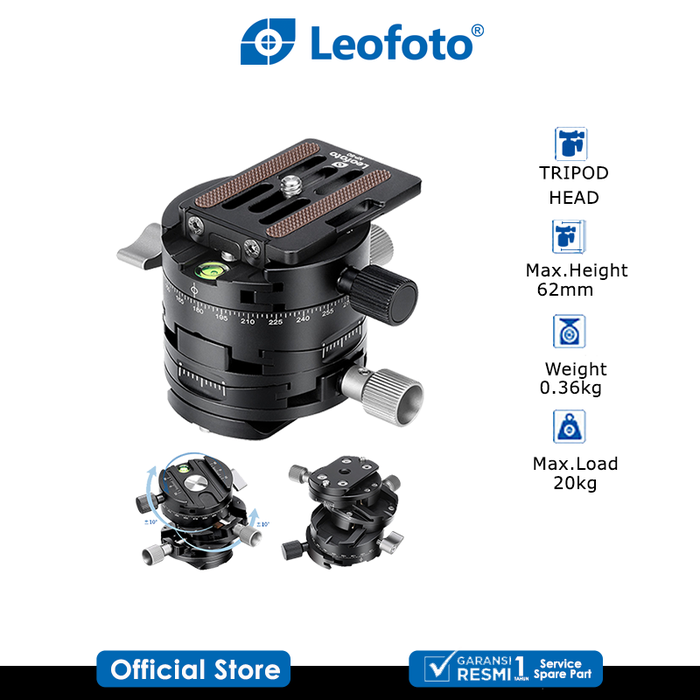 Gambar Leofoto Ball Head G2+NP-60 3 in 1 Panorama Geared Ballhead Dual-axis dari Leofoto Official Store Kota Administrasi Jakarta Barat Tokopedia