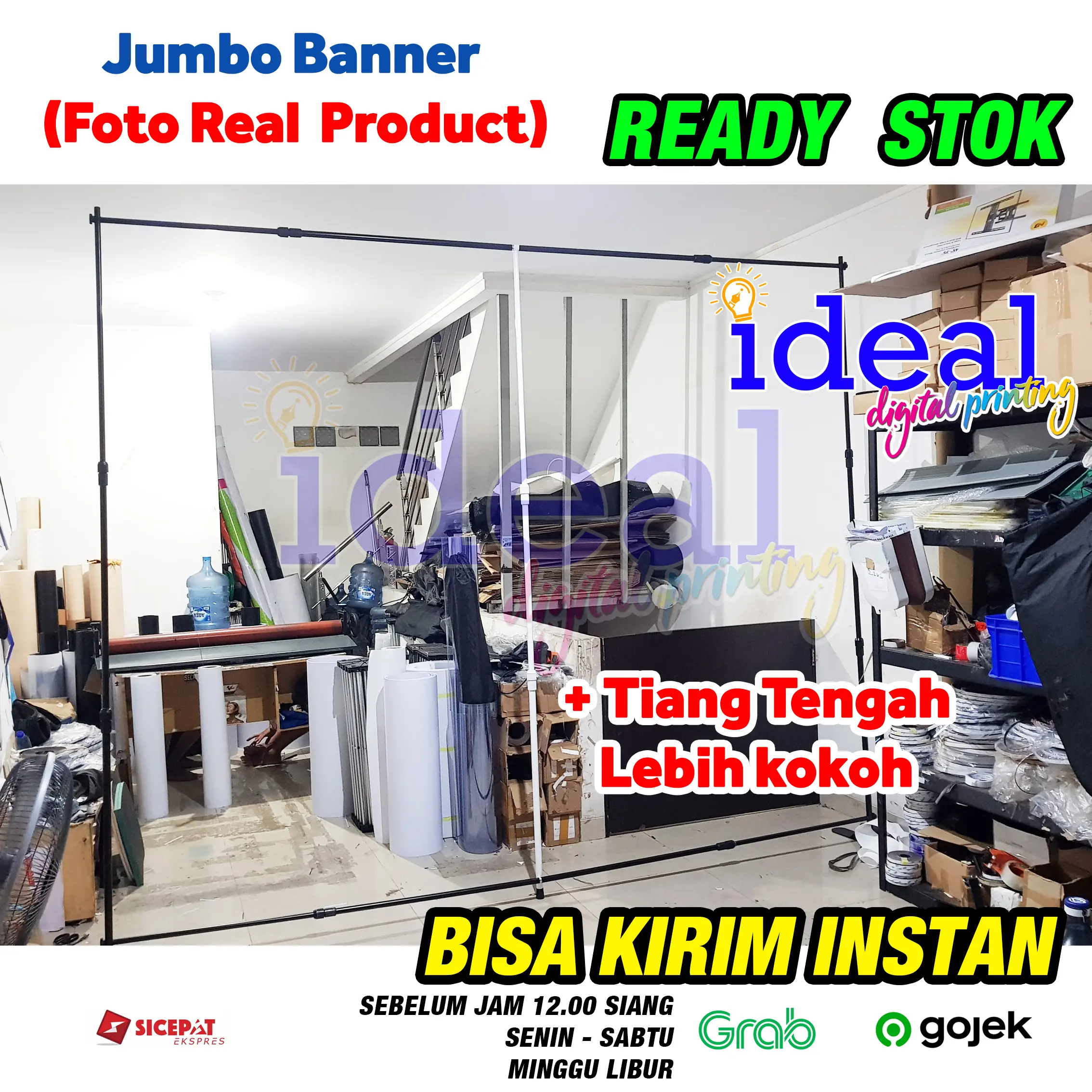 BACKDROP / BACKWALL /JUMBO BANNER STAND Lebar 300cm. Tinggi 240cm