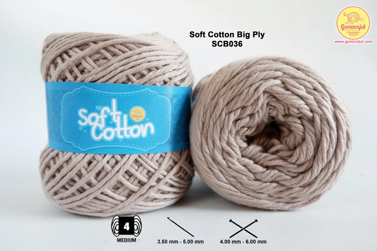GOMERAJUT- Benang Rajut Soft Cotton Big Ply