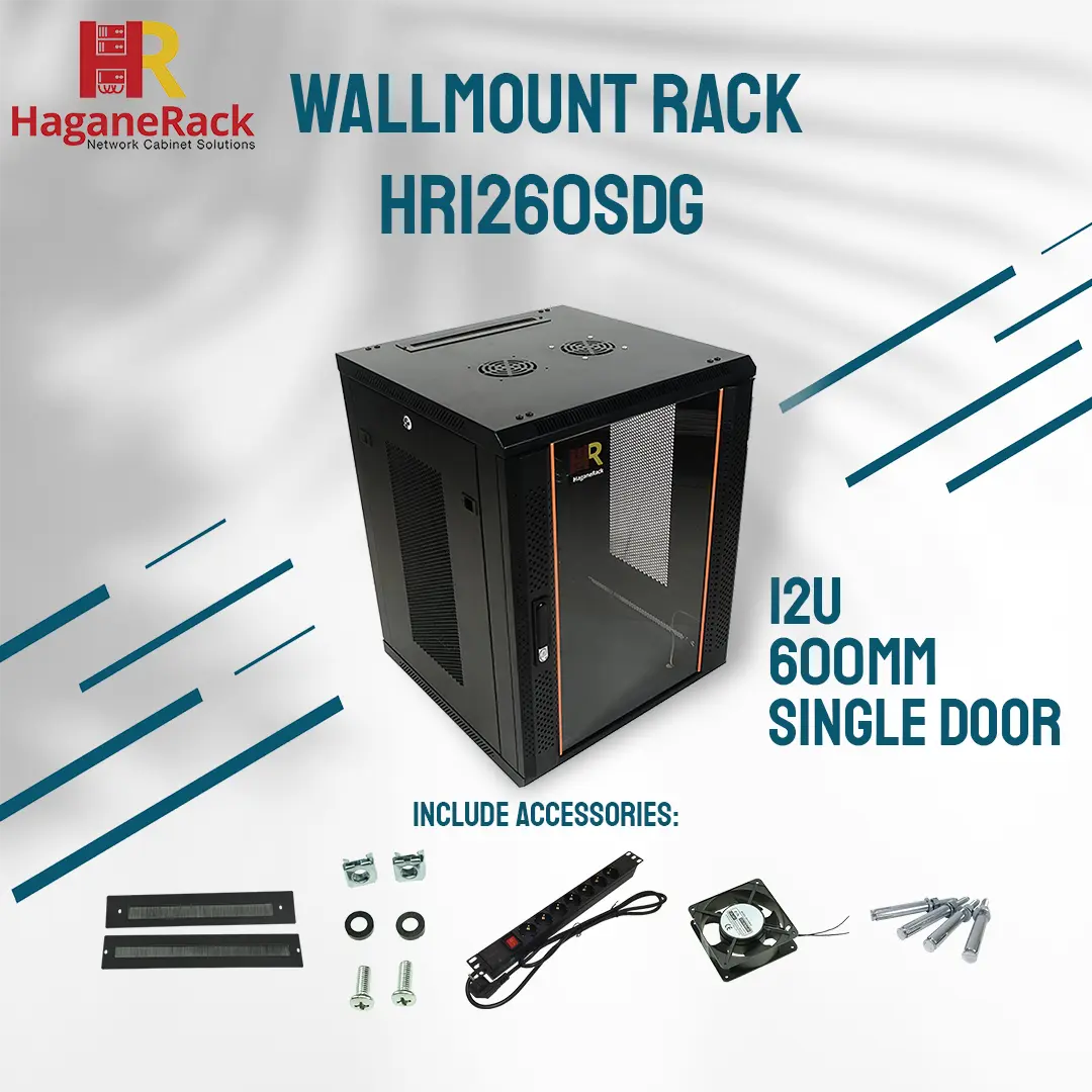 Hagane Rack Server Wallmount Rack 12U Depth 600mm