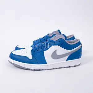 Air Jordan 1 Low True Blue Cement (Men) 553558-412 100% Original
