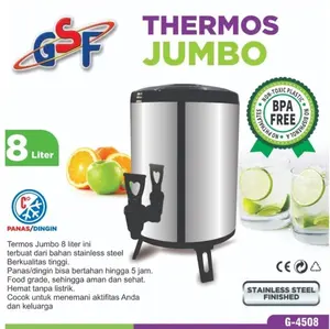 GSF Water Jug Dispenser Air 8 Liter Stainless Steel G-4508