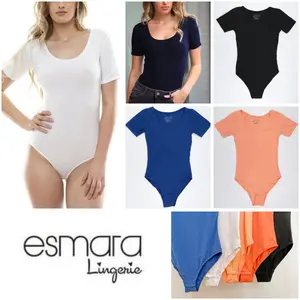 Bodysuit T-Shirt Katun ESMARA Lingerie, Low Scoop, Kaos Wanita ESM07