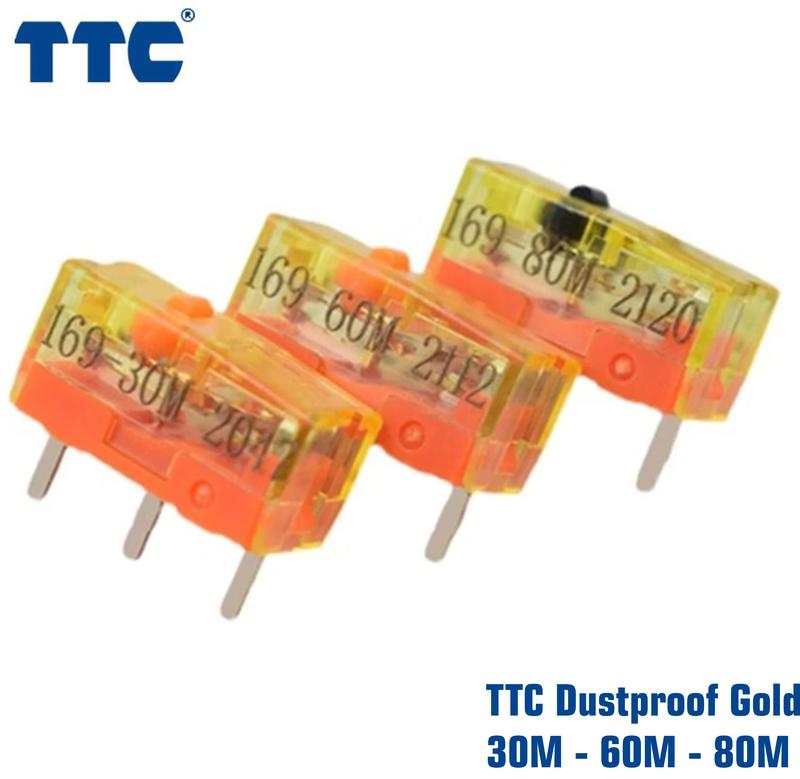 TTC Dustproof Gold Mouse Micro Switch - Tombol Klik 3 Pin 30M 60M 80M 0