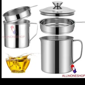 Oil Pot Wadah Saringan Minyak Stainless Steel 1.3L