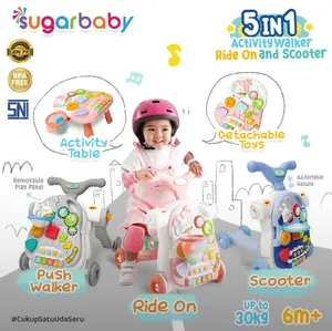 SUGAR BABY 5in1 Activity Walker , Ride-On & Scooter