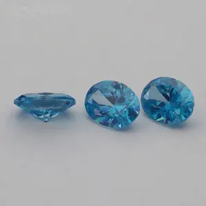 AAA Permata Blue Cubic Zirconia Syntetic Oval Diamond Cut