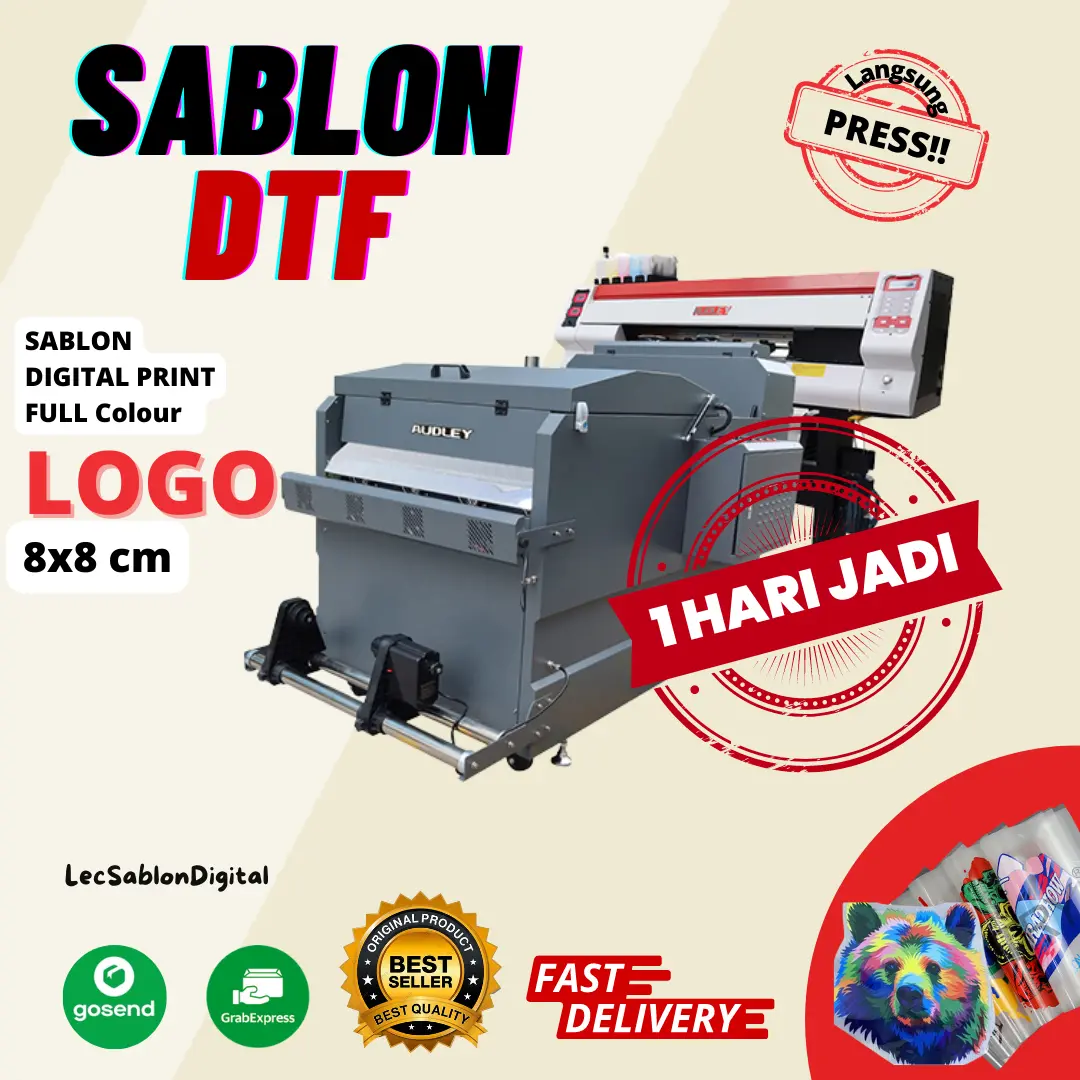 Sablon Digital Transfer Film DTF - Cetak Print Full Colour LOGO Kaos