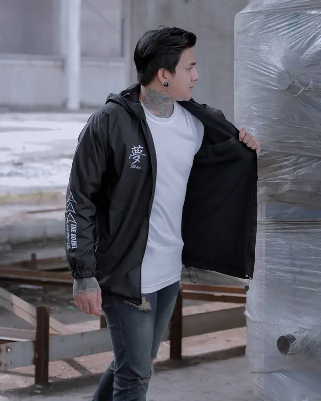 Jaket Parasut Pria Waterproof Jepang Kanji Original Distro The Bojiel 2