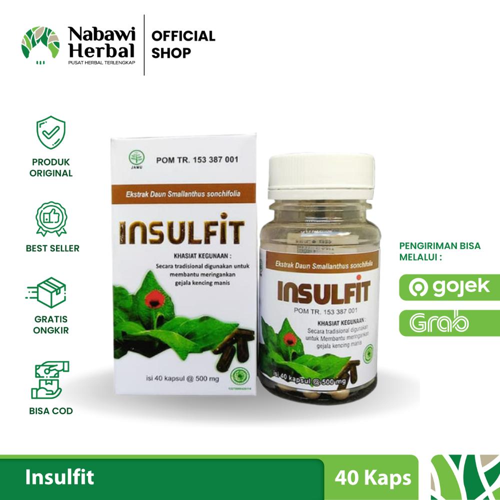 INSULFIT - Ekstrak Daun Insulin Isi 40 Kapsul - by nabawiherbal