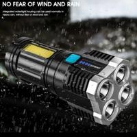 Gambar Senter LED 4 Mata 48w 20w Chargeable Flash Light Super Terang Charge dari gunawan konfeksi 1 Kota Surabaya 2 Tokopedia
