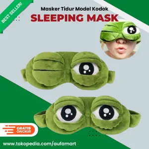 Penutup Mata Tidur 3D Anime Sleep Eye Mask Motif Lucu Mata Kodok Lmbut
