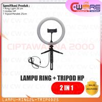 Gambar Paket Tripod 26cm + Lampu Ring Light LED 26cm 10Inc Selfie Tiktok Vlog - TRIPOD SAJA dari Ciptawarna2000 Home Living Kota Palembang 1 Tokopedia