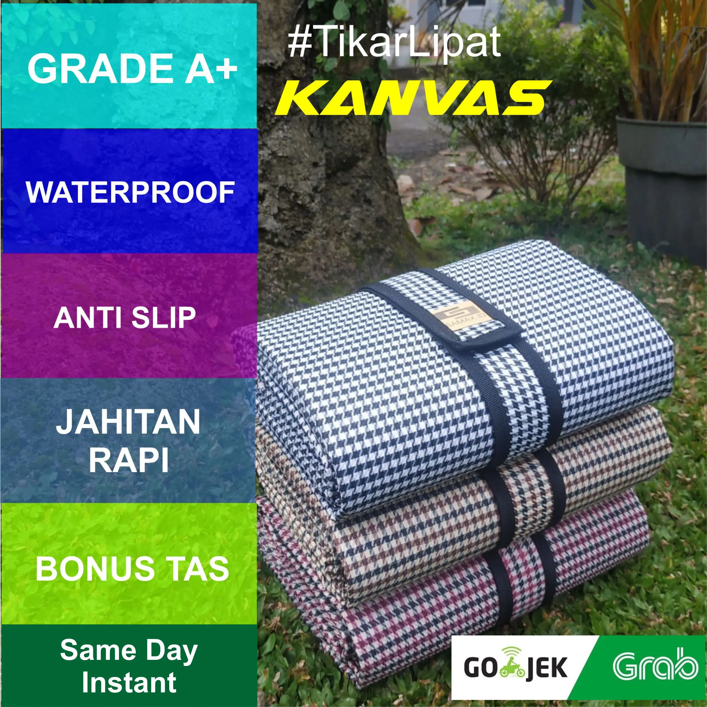 Tikar Piknik Lipat Anti Air Berukuran 200 x 150
