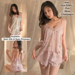 Sleepwear Lingerie pajamas silk baju tidur piyama wanita 165