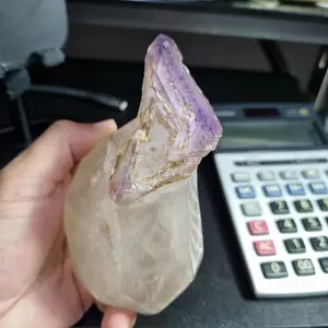 Smoky Quartz Skeletal/elestial with amethyst light lilac inclusion3