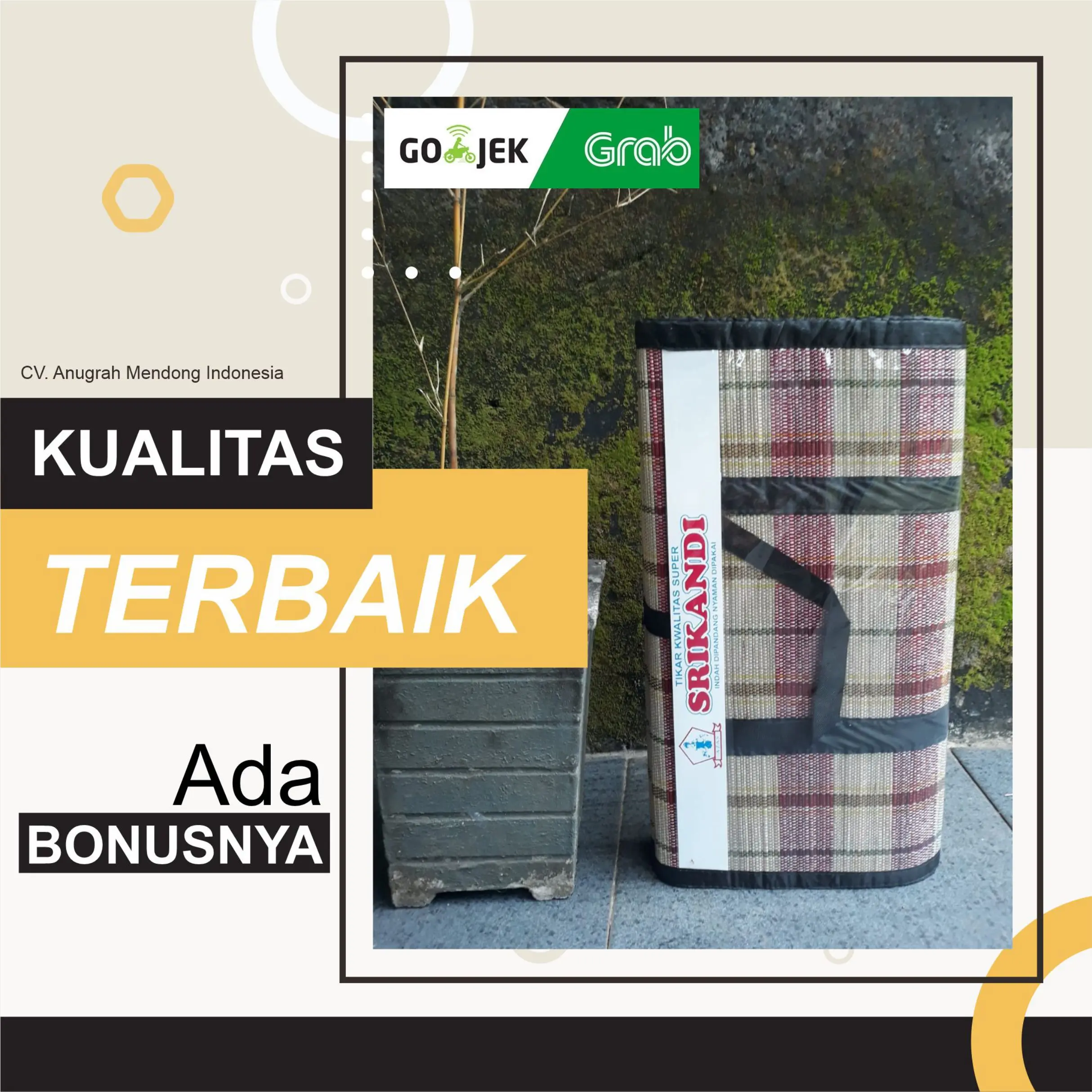 Tikar Lipat Piknik Ramayana - Tikar Lipat Mendong ukuran Jumbo 2x3 m