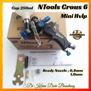 Spray Gun NTools Crous 6 Mini Hvlp Nozzle 0,8mm 1,0mm Cup 250ml