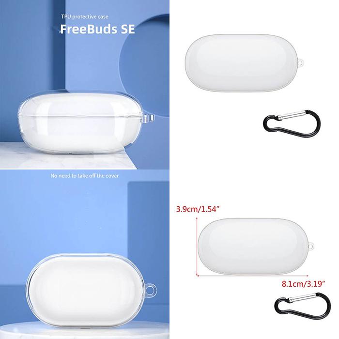 Gambar Slim TPU Case Huawei Freebuds SE - Clear Free Carabiner Soft Cover Fit dari Logay Acc Kota Bandung Tokopedia