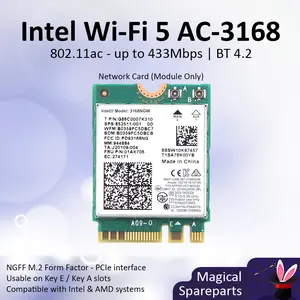 Intel Wi-Fi 5 AC 3168 NGFF M.2 Wireless Network Card WiFi BT 3168NGW