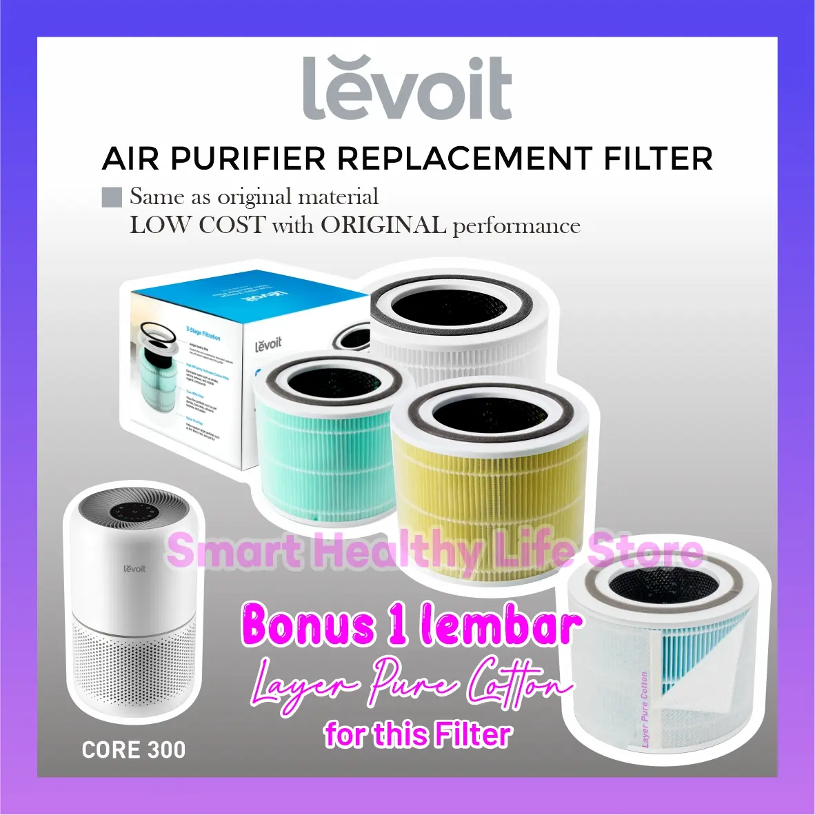 Replacement HEPA Filter Air Purifier LEVOIT Core 300 / 300S / P350