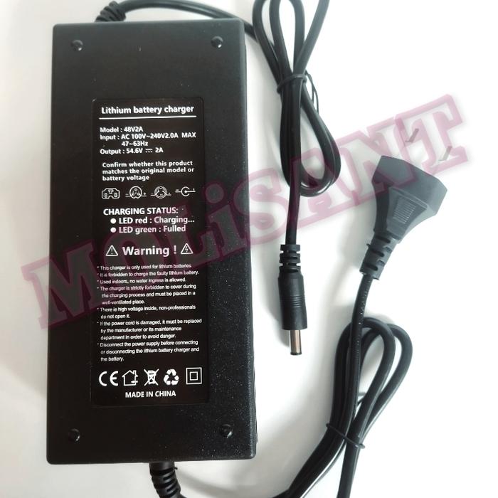 Gambar charger battery baterai lithium 48v 2A ebike sepeda motor listrik dari molisant Kota Tangerang Selatan Tokopedia