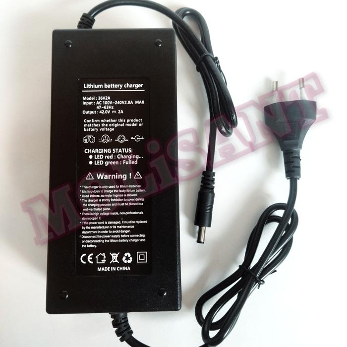 Gambar charger battery baterai lithium 36v 2A ebike sepeda motor listrik dari molisant Kota Tangerang Selatan Tokopedia